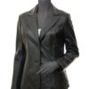 Women/Girls Black OFFICIAL Genuine Leather Blazer (Customized)